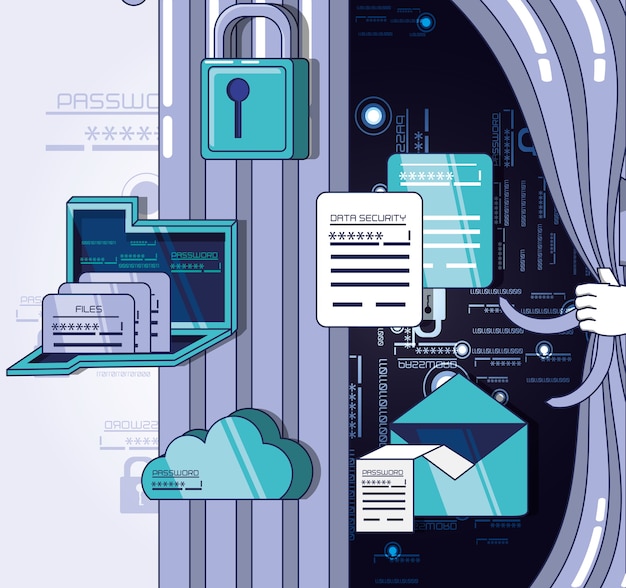 A graphic illustrating data packets being encrypted and routed through a VPN server, highlighting the enhanced security.
