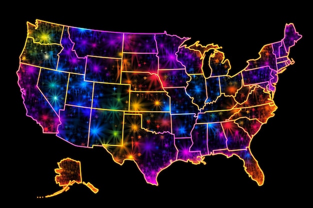 A detailed map of the United States, highlighting areas with high UAP sighting reports using different shades and markers, with labels indicating specific states and military bases.