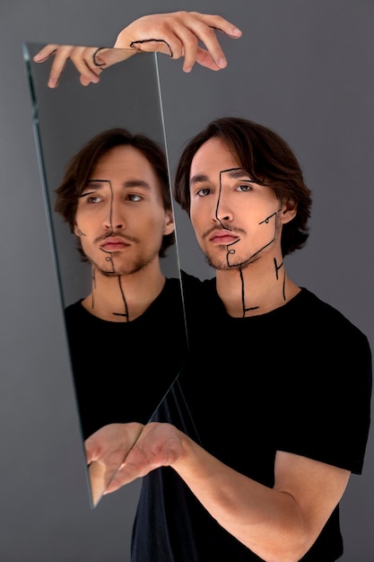 A split-screen image showing a real video side-by-side with a deepfake version. Highlights subtle discrepancies in facial movements and lighting. Annotations point out key differences for viewers.