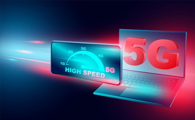 A split-screen graphic comparing speed test results for 5G home internet versus cable internet. The 5G side shows high download and upload speeds with low latency, while the cable side shows stable but comparatively lower speeds. The graphic should emphasize the potential speed advantage of 5G while acknowledging cable's reliability.